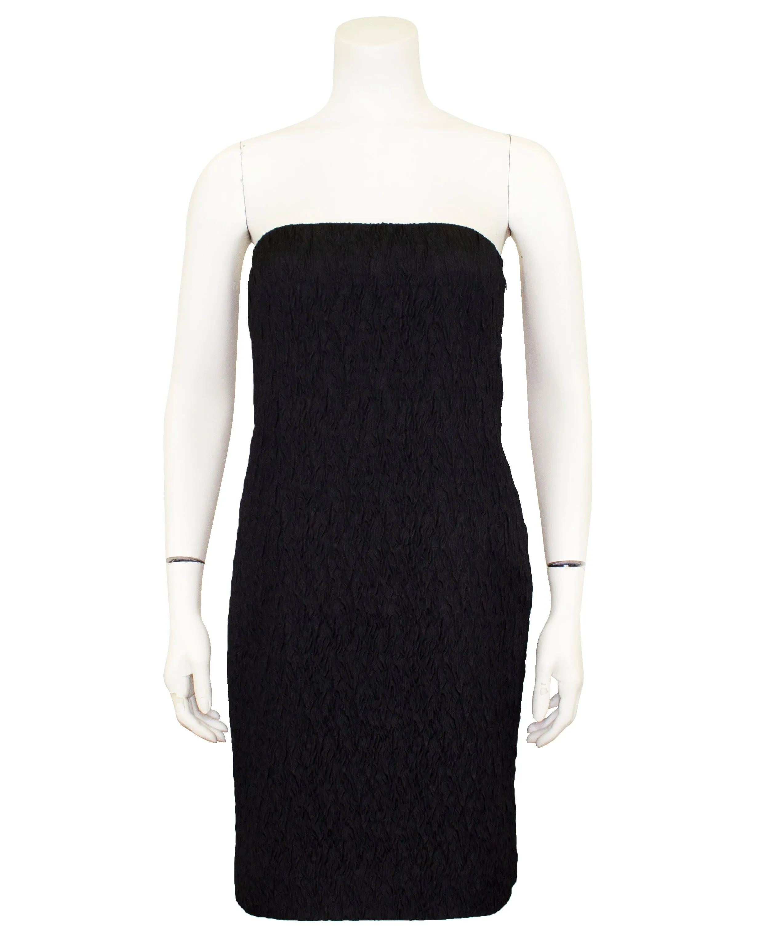 Black Blistered Silk Dress