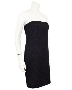 Black Blistered Silk Dress