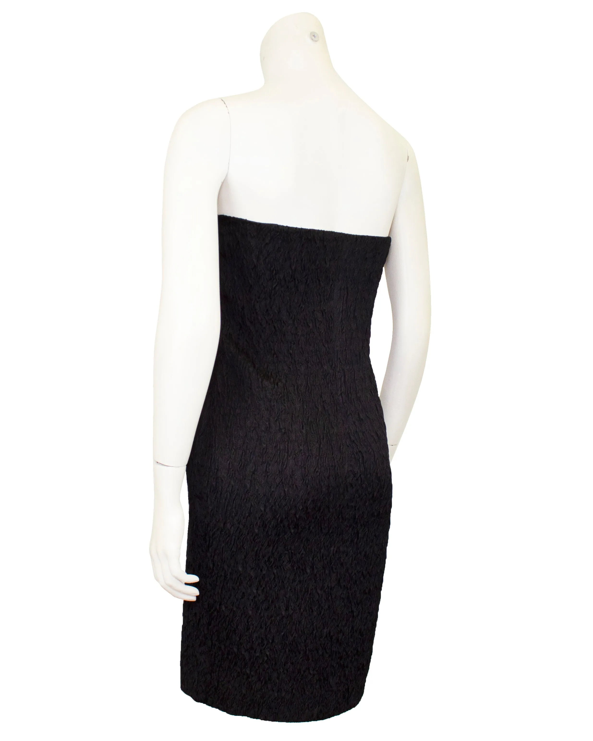 Black Blistered Silk Dress