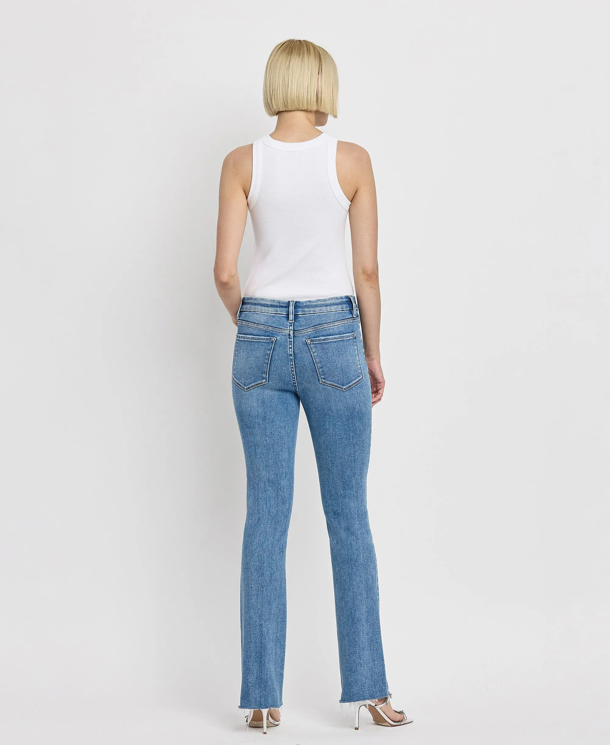 Flores Sea - Mid Rise Seamless Waistband Bootcut Jeans