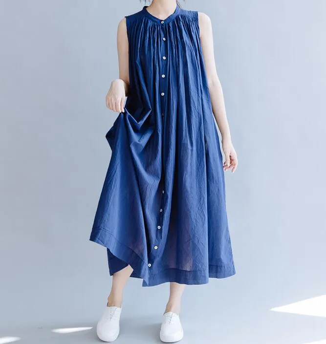 Loose Long Women Spring Dresses Plus Size Sleeveless Dresses