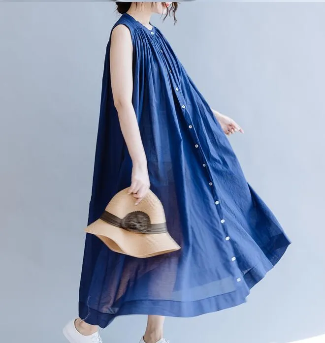Loose Long Women Spring Dresses Plus Size Sleeveless Dresses