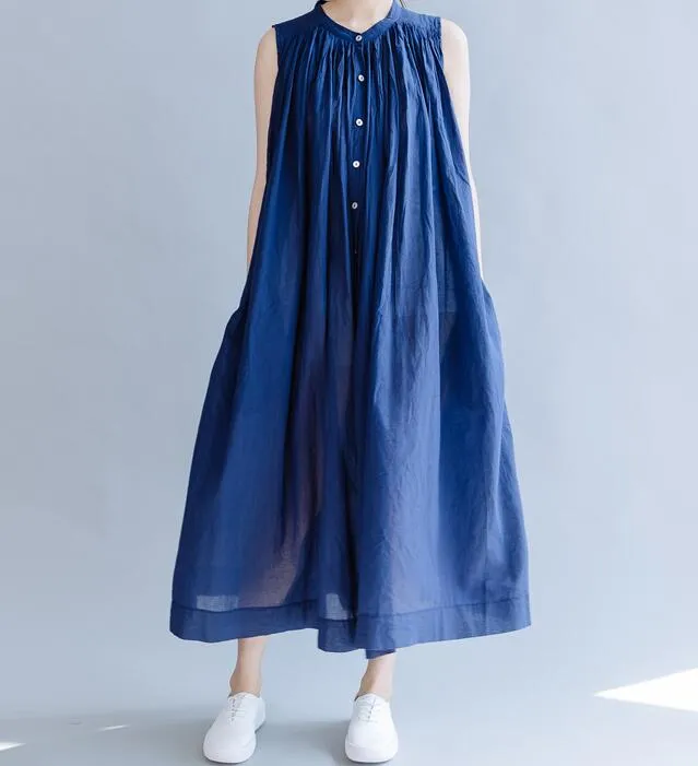 Loose Long Women Spring Dresses Plus Size Sleeveless Dresses