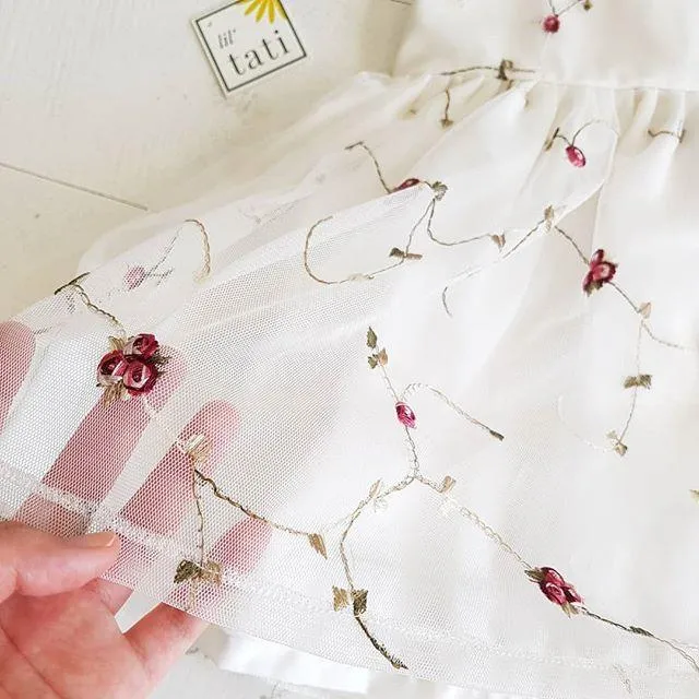 Lotus Dress in Rose Vine Tulle
