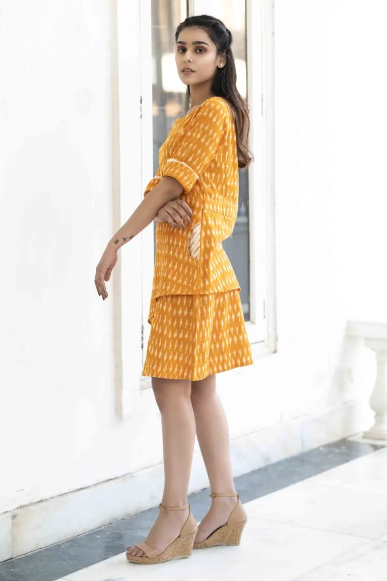 Perfect Summer Double Layer Ikat Cotton Dress