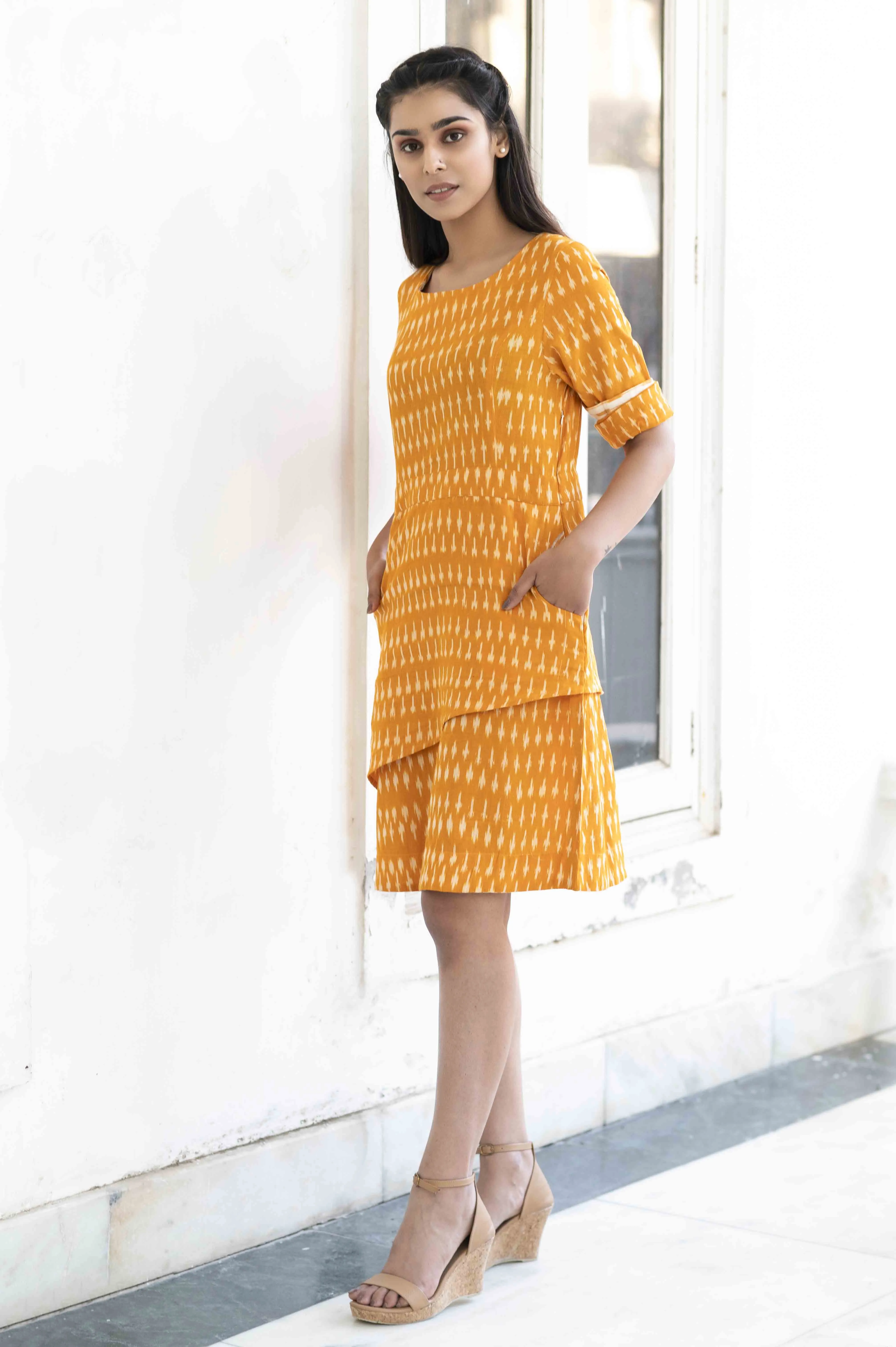 Perfect Summer Double Layer Ikat Cotton Dress