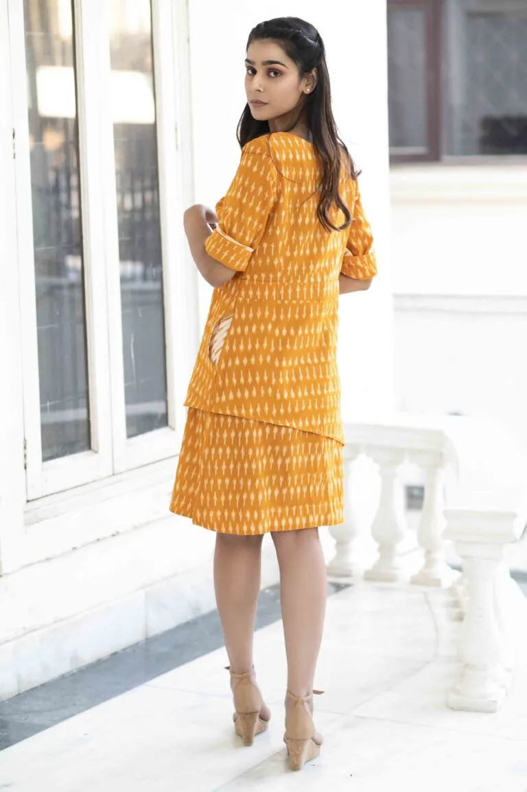 Perfect Summer Double Layer Ikat Cotton Dress